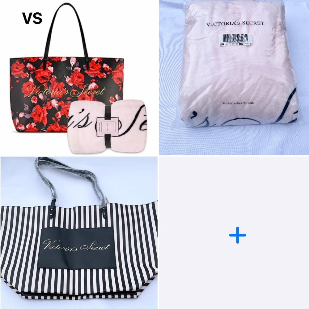 Victoria’s Secret 2 tote bags and blanket